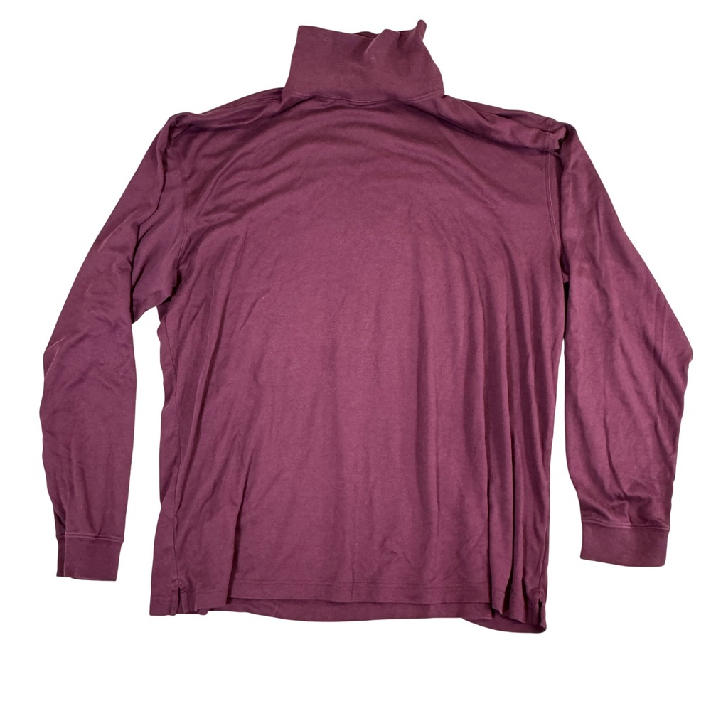 Brooks Brothers Mens Burgundy Long Sleeve Turtleneck Jersey Pullover Shirt XXL